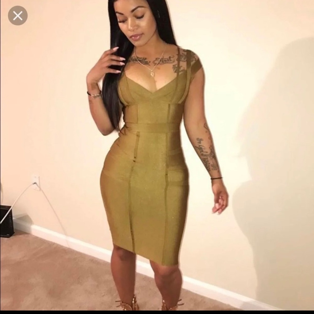 Green bandage dress